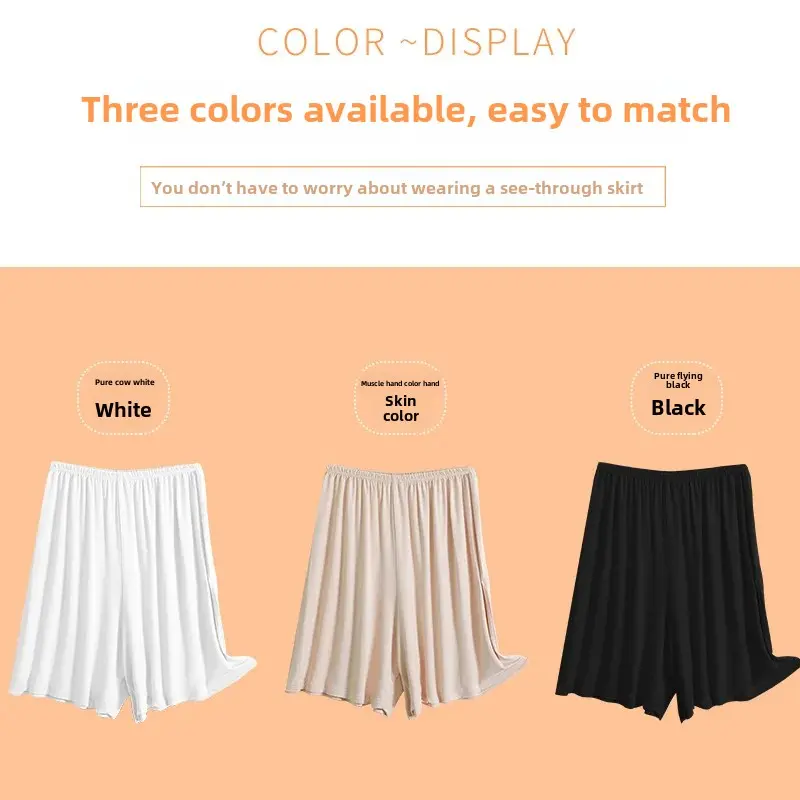 White Modal Anti-Exposure Shorts Summer Safety Pants Women's Inner Lining Loose Fit Thin Style Modish Female Underwear