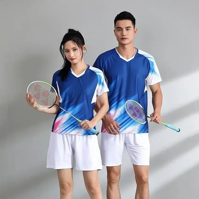 New Comfortable Couple Badminton Shirts Quick Dry Sweat Absorbent Mesh Sports Top Fitness Competition Group Buy Women's