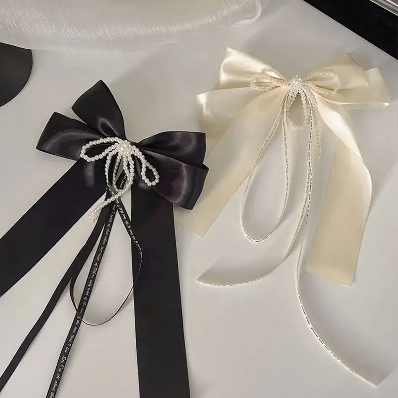 Elegant Pearl Butterfly Knot Hair Clip Women's Side Top Fairy Tale Hair Accessories Professional Salon Partition Fixed Hair Clip