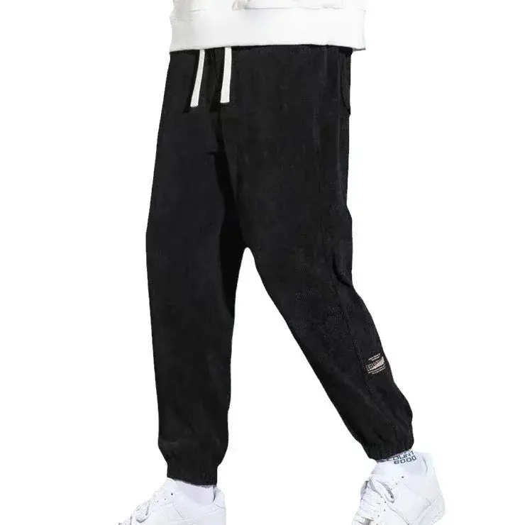 Autumn/Winter Men's Fleece-Lined Corduroy Pants American Style Loose-Fit Casual Pants Bunded Feet Casual Pants For Men