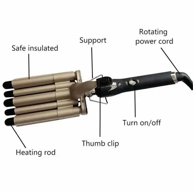 Korean Style Curling Iron Five Rods Quick Egg Roll Hair Wave Texture Ramen Head Salon Tool Accessories Hair Beautifying Bar None