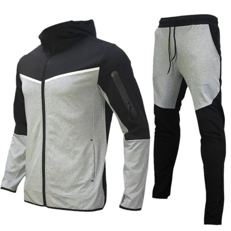 Trendy Men's Suit 2024 Spring Autumn Sportswear Casual Jacket Sweatshirt 2-Piece Set High-Quality Cross-Border Best-Seller