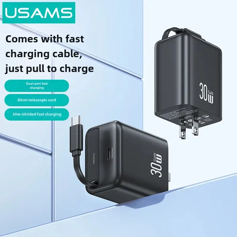 USAMS PD20W Motorcycle Fast Charging Head Compatible With For Apple 16 Charger iPad Data Cable 30W Charging Head Android