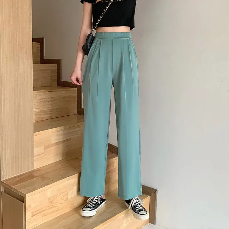 Women's Casual Loose Wide Leg Pants Summer Hot Sale Of The Season Fashion High Waist Drapey Trousers plus Size Suit Long Trouser