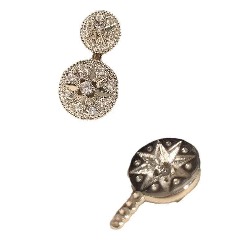Elegant French Style Round Sun Flower Earrings Front And Back Double Sided Multiple Fitting Options Sun Dandelion Star Ear Studs
