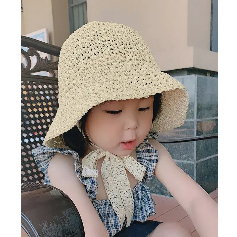 Stylish Baby Sun Hat Korean Summer Beach Baby Outings Sun Protection Cap Girls Lace Net Hat Children's Fashionable Travel Hat
