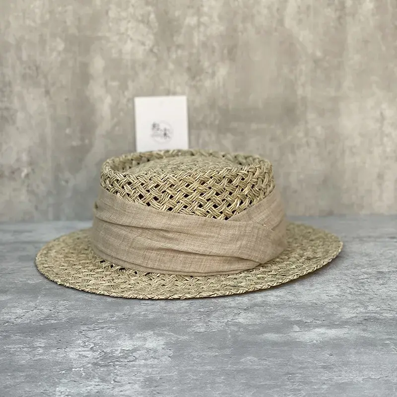 French Vacation Straw Hat Women's Casual Summer Sun Protection Hat Retro All-Match Beach Hat Woven with Salt Grass