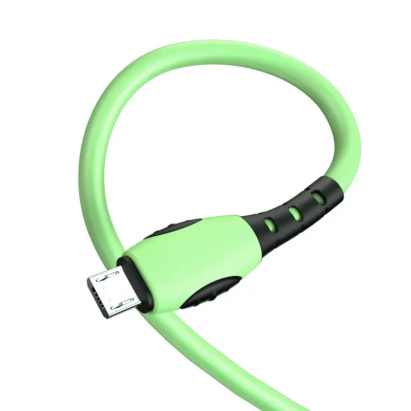 Universal Silicone Data Cable For Apple Android USB Fast Charging iPhone Type-C Car Charging Adapter Plug Power Supply
