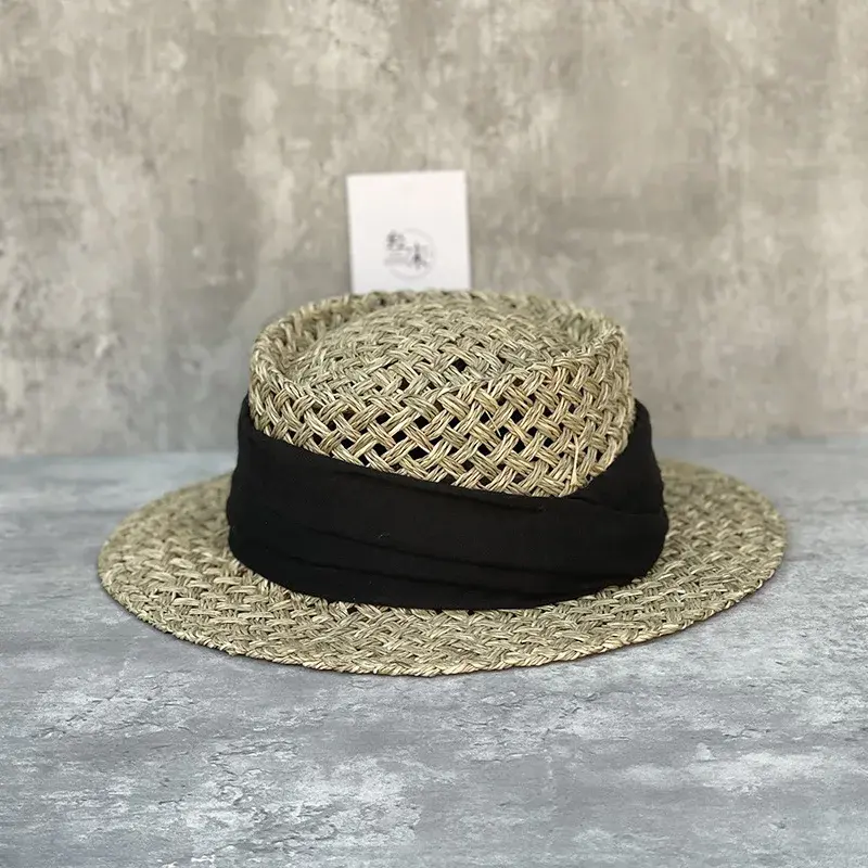 French Vacation Straw Hat Women's Casual Summer Sun Protection Hat Retro All-Match Beach Hat Woven with Salt Grass
