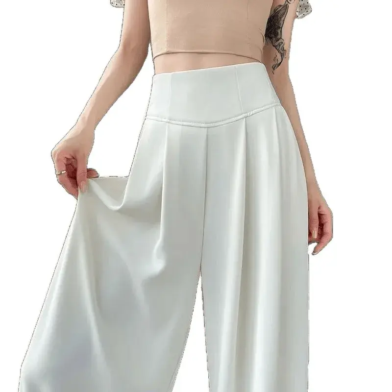 High Waist Wide Leg Straight Cut Loose Fit Floor Length Pants Trendy Women's Suit Pants Spring Summer New Arrival