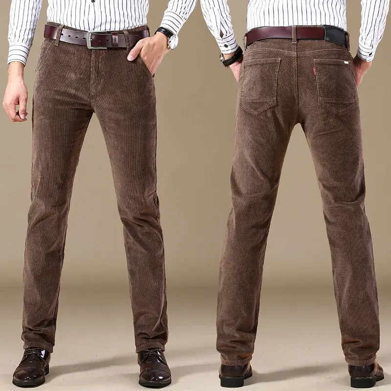 Corduroy Long Pants For Men Casual Straight-Leg Design Spring Summer Season High Sales Product Youthful Style