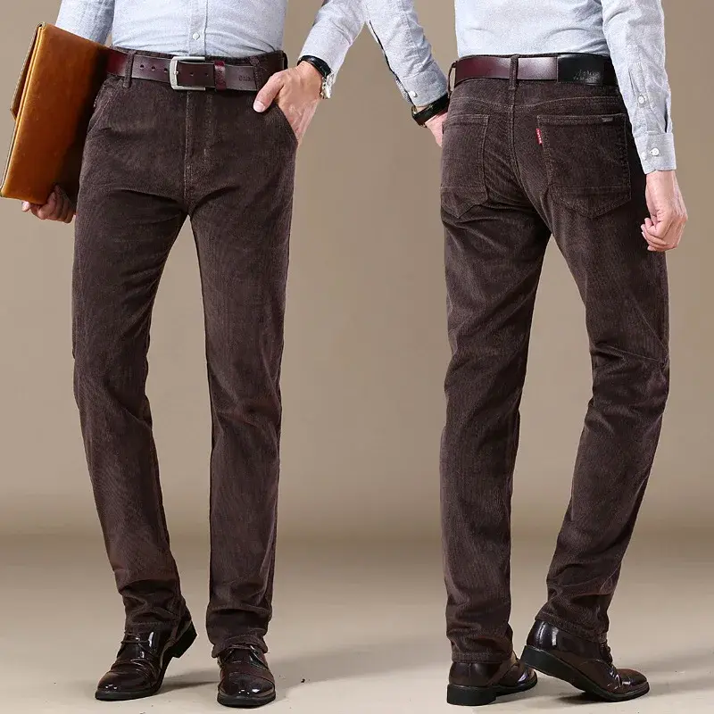 Corduroy Long Pants For Men Casual Straight-Leg Design Spring Summer Season High Sales Product Youthful Style
