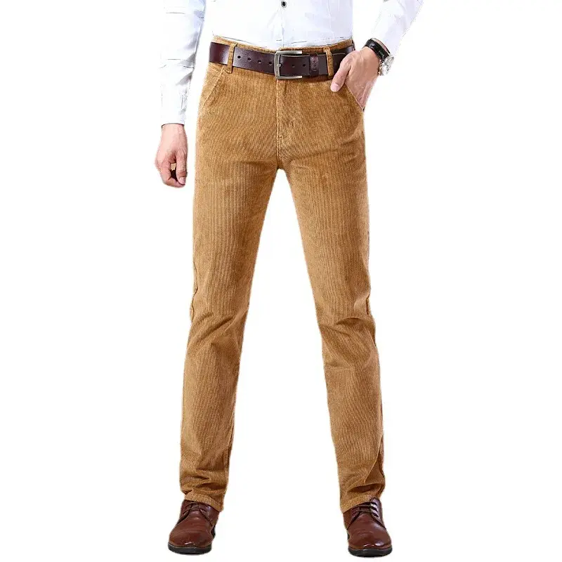 Corduroy Long Pants For Men Casual Straight-Leg Design Spring Summer Season High Sales Product Youthful Style