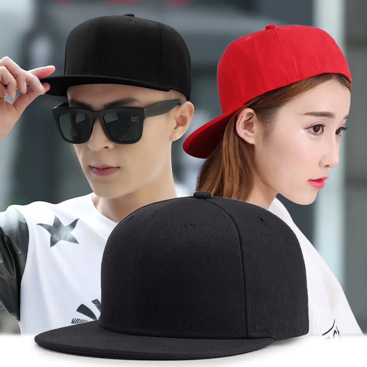Casual Hip Hop Cap Flat Brim Hat Men's Korean Fashion Summer Dance Cap Student Street Style Baseball Cap for Men And Women