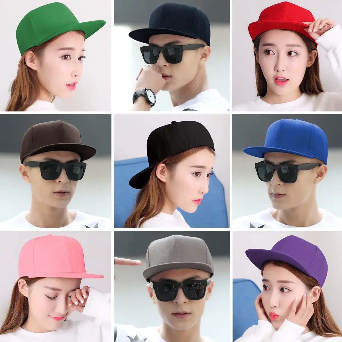 Casual Hip Hop Cap Flat Brim Hat Men's Korean Fashion Summer Dance Cap Student Street Style Baseball Cap for Men And Women