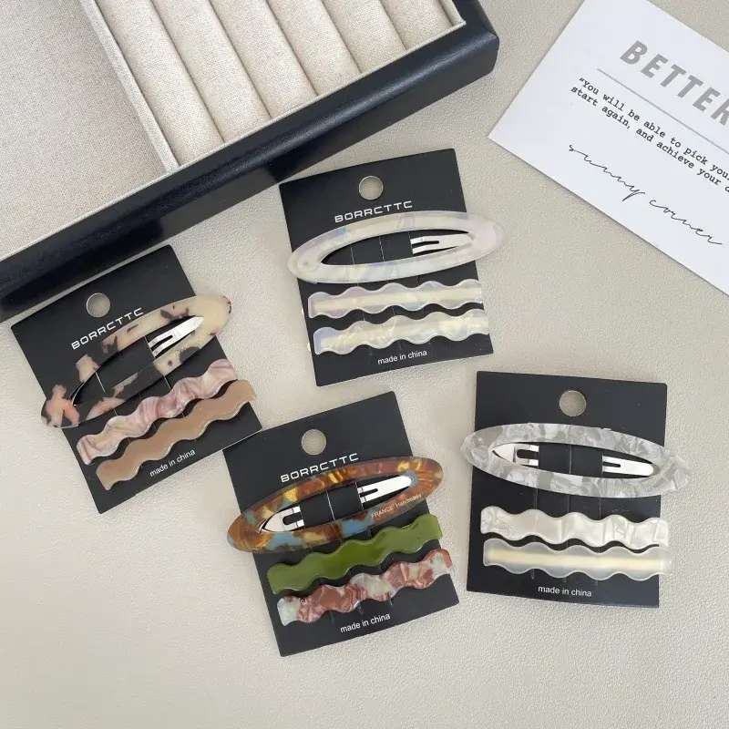 Acetate Hair Clips Set Women's Fashionable Versatile Hair Accessories Duckbill Clip Hairdo Styling Hairpins Cross-Border Bestsel
