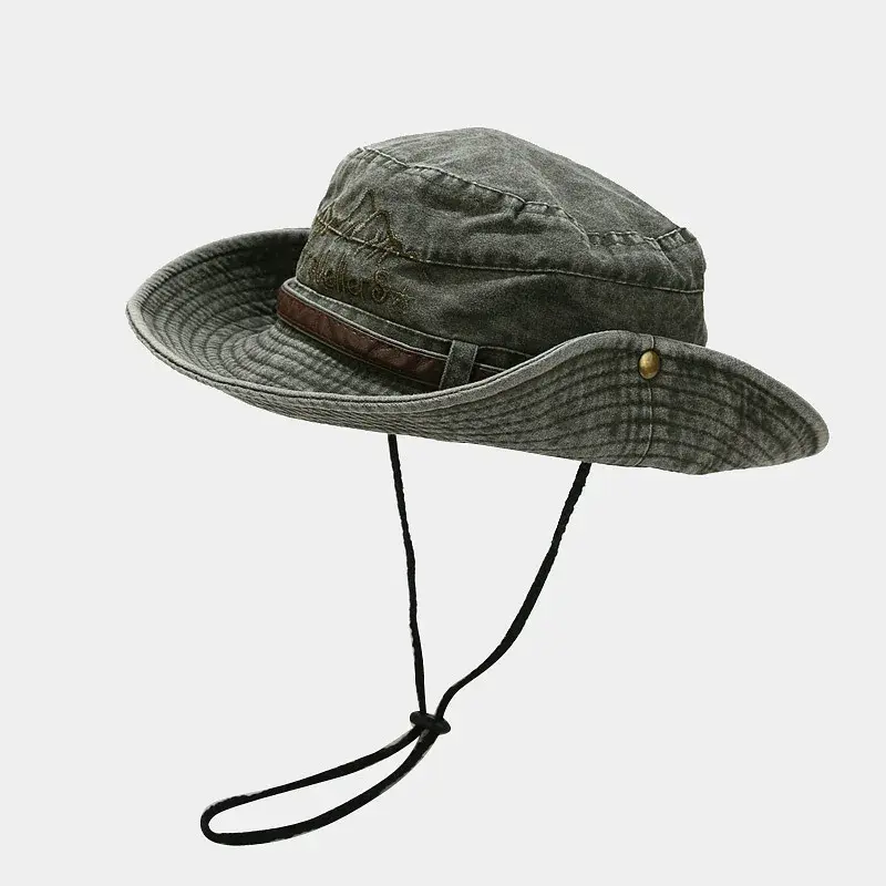 Hot Selling Spring Summer Outdoor Sports Mountain Climbing Fishing Sun Hat Embroidered Letter Belt Buckle Sun Cap
