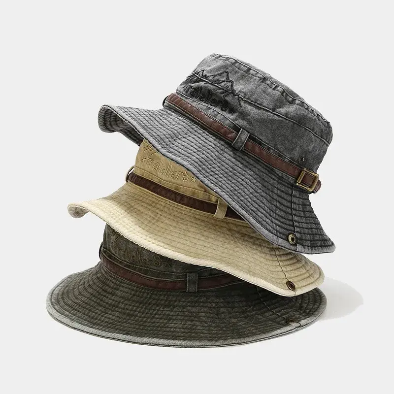 Hot Selling Spring Summer Outdoor Sports Mountain Climbing Fishing Sun Hat Embroidered Letter Belt Buckle Sun Cap