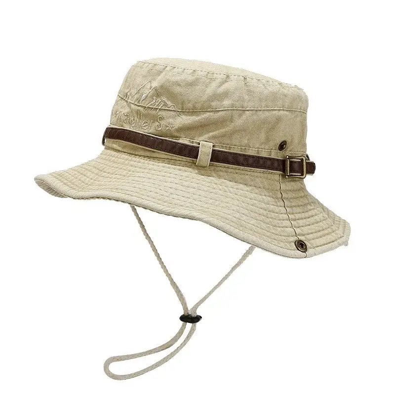 Hot Selling Spring Summer Outdoor Sports Mountain Climbing Fishing Sun Hat Embroidered Letter Belt Buckle Sun Cap