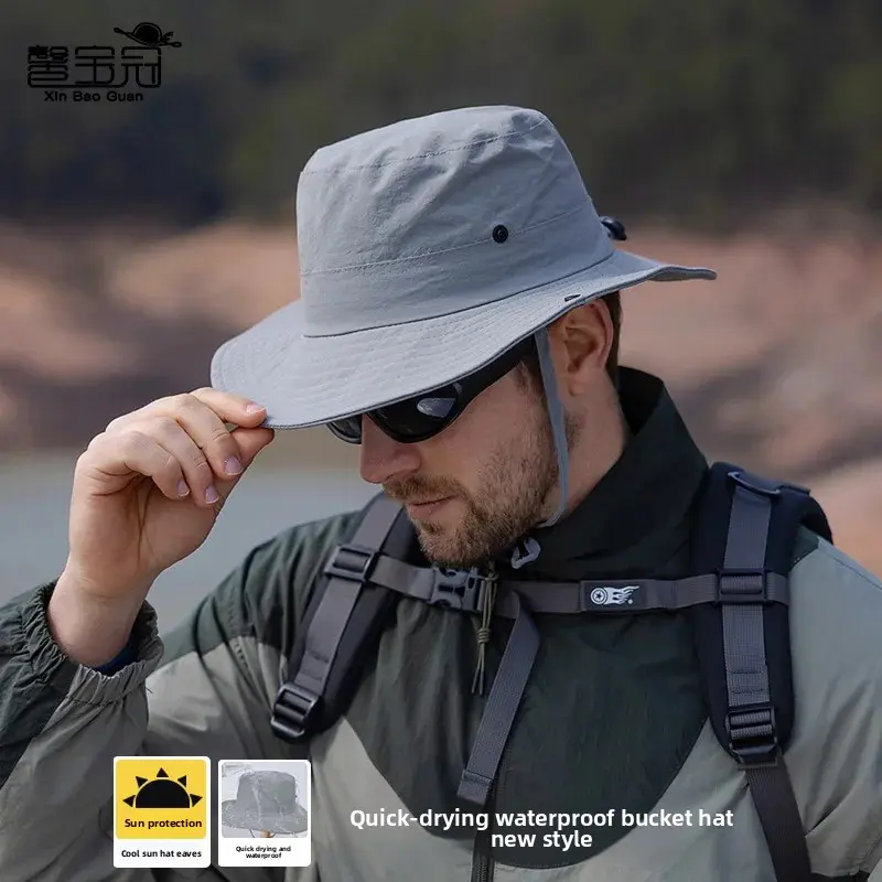 New Summer Sun Protection Fishing Cap Unisex Outdoor Hiking Hat Large Brim Waterproof Lace Net Hat for Men And Women