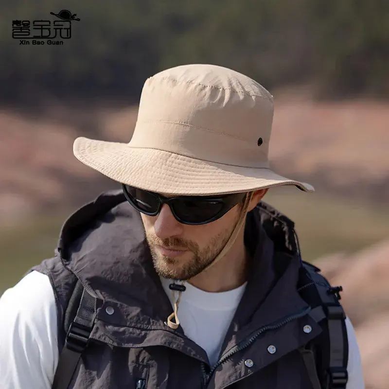 New Summer Sun Protection Fishing Cap Unisex Outdoor Hiking Hat Large Brim Waterproof Lace Net Hat for Men And Women