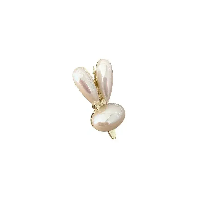 Cute Little Rabbit Pearl Hair Clips Women's Summer Sweet Side Duckbill Hair Accessories Professional Salon Partition Fixed Hair 