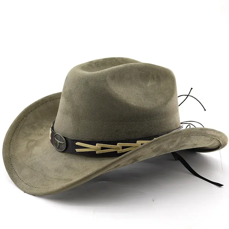 Chamois Leather Decorated Motorcycle Helmet Headcover Denim Hat For Men And Women Outdoor Rolled Roof Ethnic Style Gift Hat