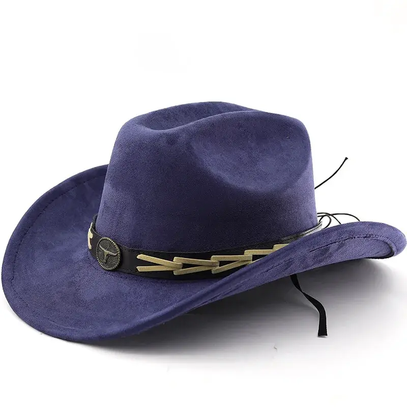 Chamois Leather Decorated Motorcycle Helmet Headcover Denim Hat For Men And Women Outdoor Rolled Roof Ethnic Style Gift Hat