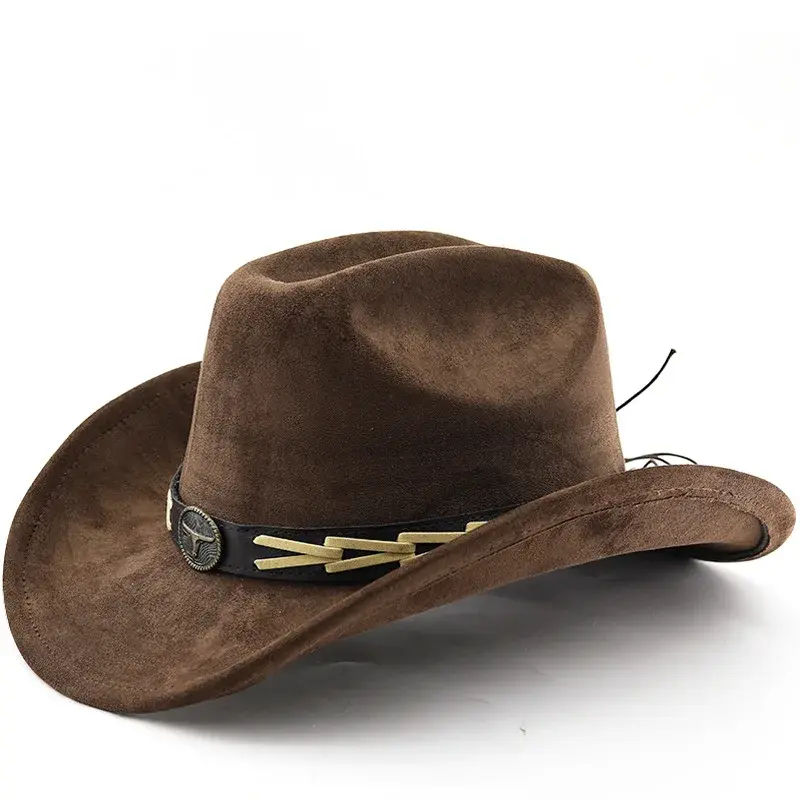 Chamois Leather Decorated Motorcycle Helmet Headcover Denim Hat For Men And Women Outdoor Rolled Roof Ethnic Style Gift Hat
