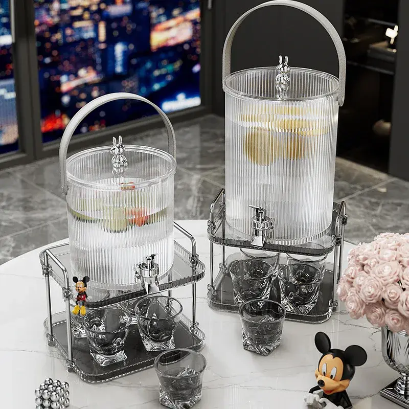 Luxury Lightweight Contract Cold Water Bottle With Faucet Large Capacity Fruit Tea Beverage Bucket Motorcycle Bottle Holder