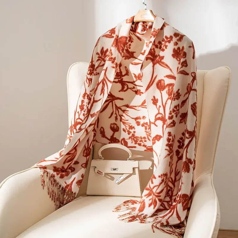 High-End Feeling Faux Sheepskin Printing Long Scarf Winter Women's Versatile Couple Neck Warmer New 2024 Motorcycle Helmet Style