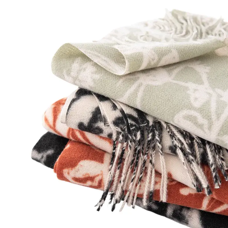 High-End Feeling Faux Sheepskin Printing Long Scarf Winter Women's Versatile Couple Neck Warmer New 2024 Motorcycle Helmet Style