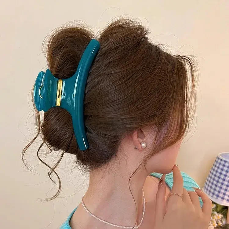 Extra Large Golden Label Arc Clip Spring New Style Professional Feeling Hair Accessories Shark Clip at Back of Head Salon Grade