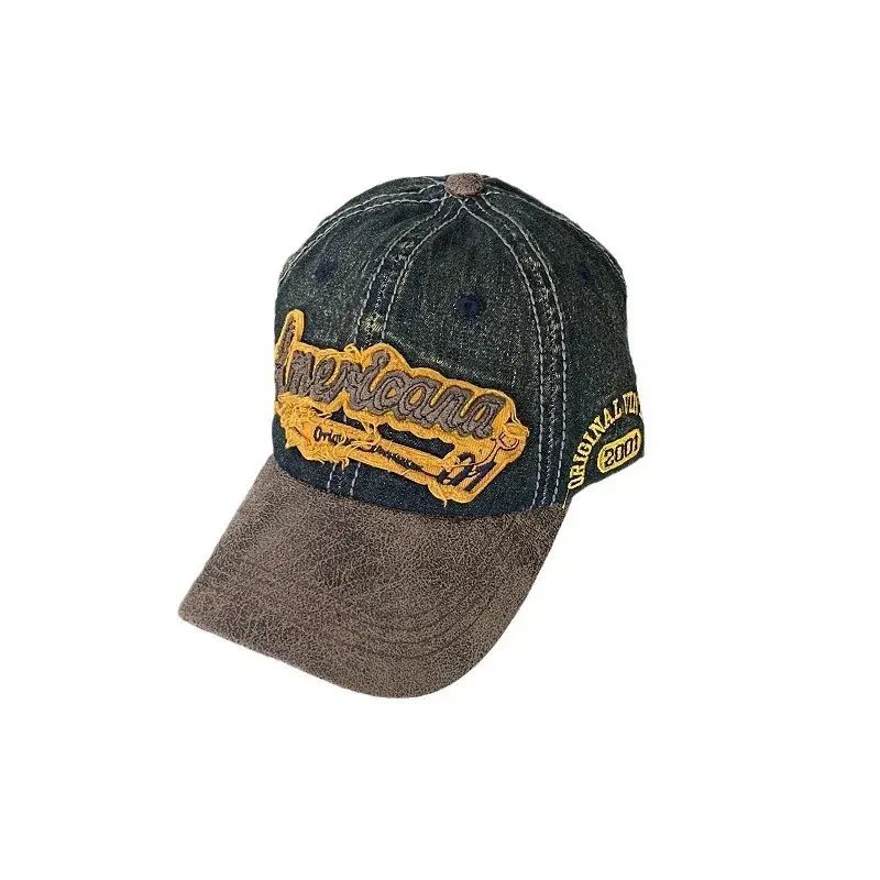 Retro Washed Baseball Cap Men's Large Head Circumference Small Face Effect Watermelon Pattern Duckbill Cap for Men And Women