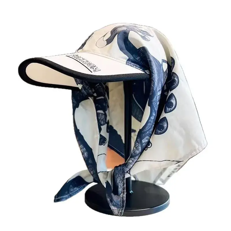 Women's Large Brim Baseball Cap Butterfly Knot Summer Sunshade Anti-Uv Hat Korean Style Face Slimming Ladies Sun Hat