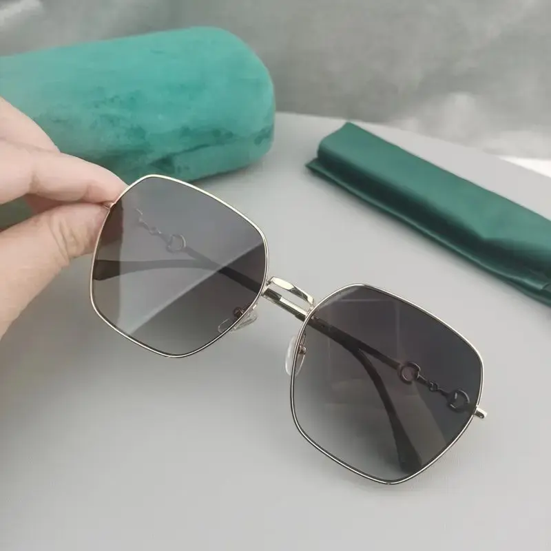 Vintage Metal Frame Sunglasses Women'sG Home Square 0882 Shape Non-Regular Polygon Lens Glasses Motorcycle Equipment Accessories