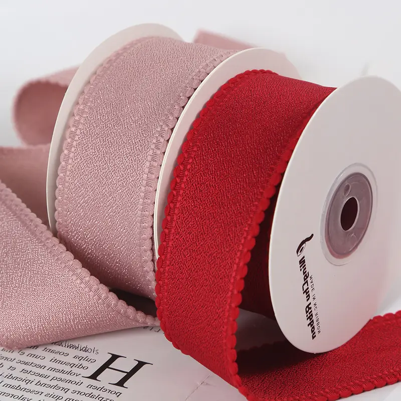 4cm Bubble Pearl Cotton Ribbon Floral Edge Satin Ribbon Colorful Bouquet Gift Packaging Diy Handmade Bow Clothing Accessories
