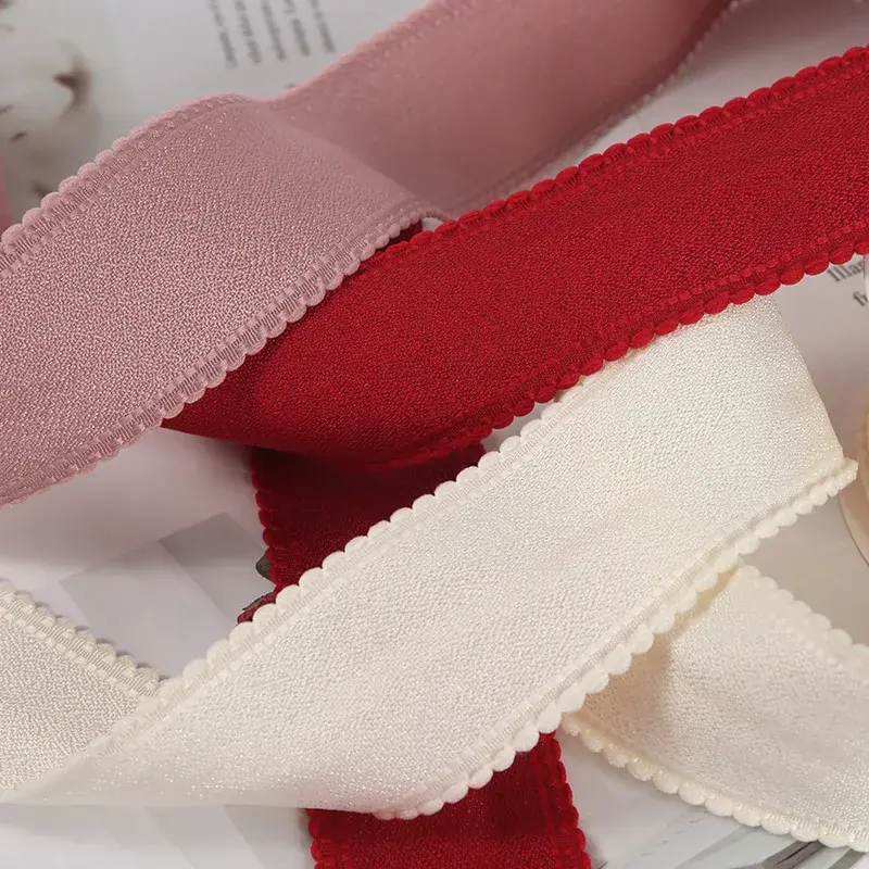 4cm Bubble Pearl Cotton Ribbon Floral Edge Satin Ribbon Colorful Bouquet Gift Packaging Diy Handmade Bow Clothing Accessories