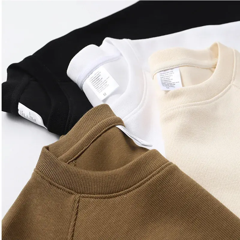 Thickened Fleece Cotton Hoodie Unisex Oversized round Neck Solid Color Couple's Sweatshirt Versatile Autumn Winter New Arrival