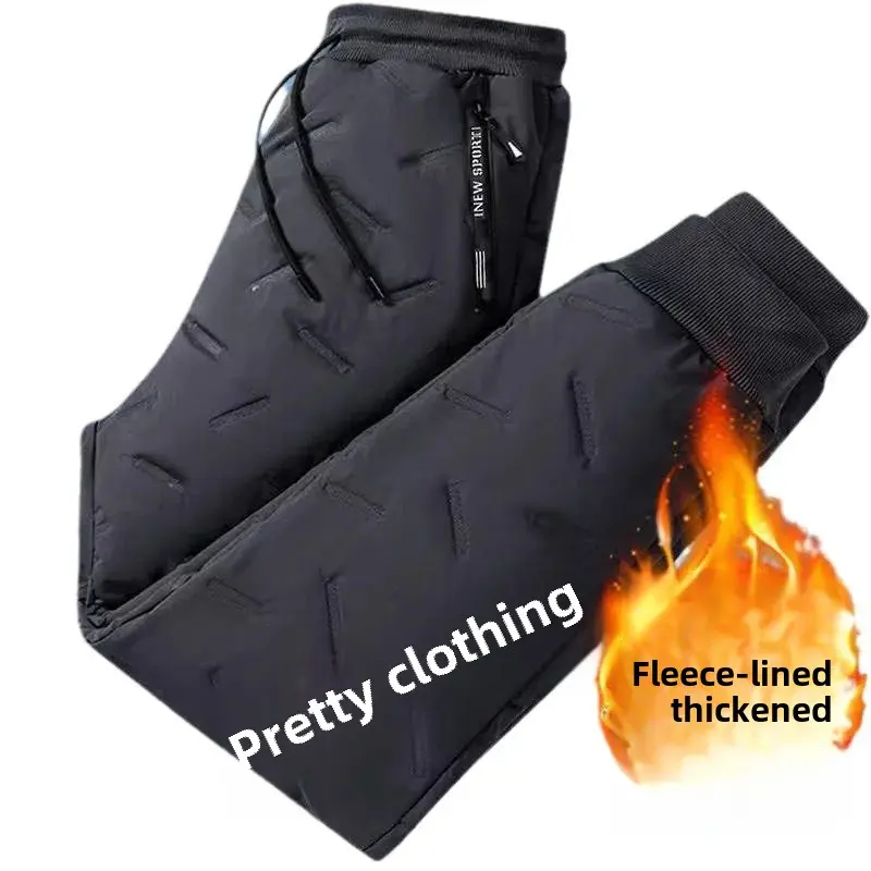 Autumn Winter Women's Loose-Fit Plus Size Fleece-Lined Casual Pants Outerwear New Style Sheep Fleece Lined Trousers 1/2