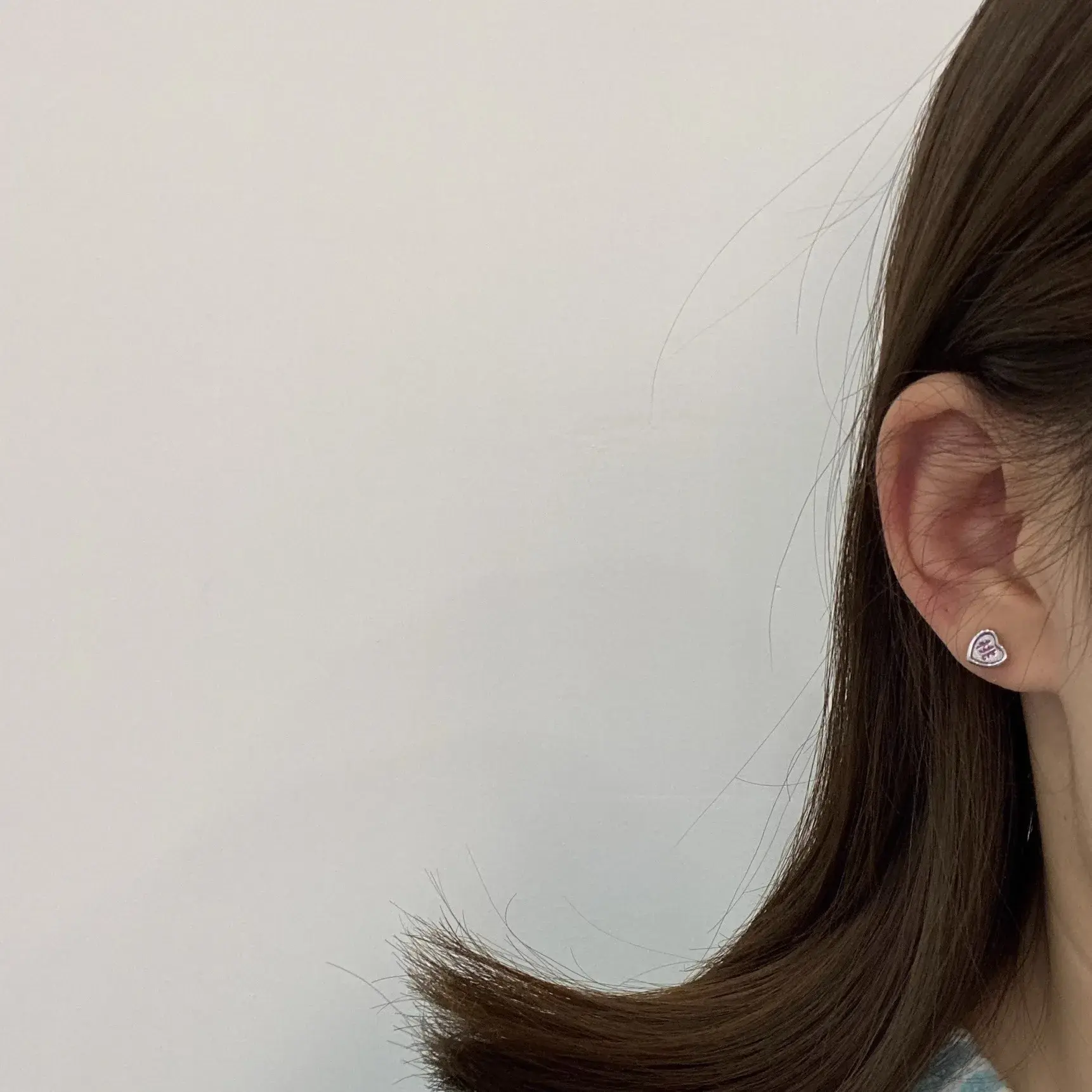 Mini Heart-Shaped Earstuds In Japanese Style For Women Sleep-Friendly No Need To Remove Pear Blossom Design Casual Earrings
