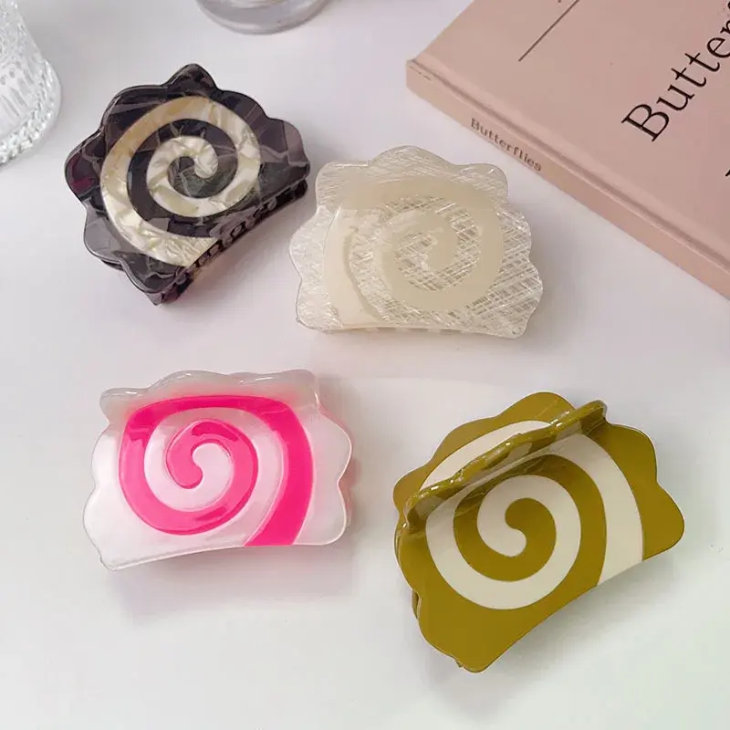 Sweet Cute Sushi Fish Board Hair Clips Women's Headwear Professional Salon Partition Fixed Hair Clips Spiral Shell Shark Clips