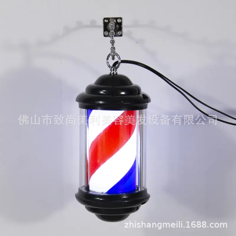 New LED Hair Salon Sign Rotating Light Outdoor Waterproof Wall Mounted Barber Shop Logo Light Vintage Oil Head Rotation Lamp