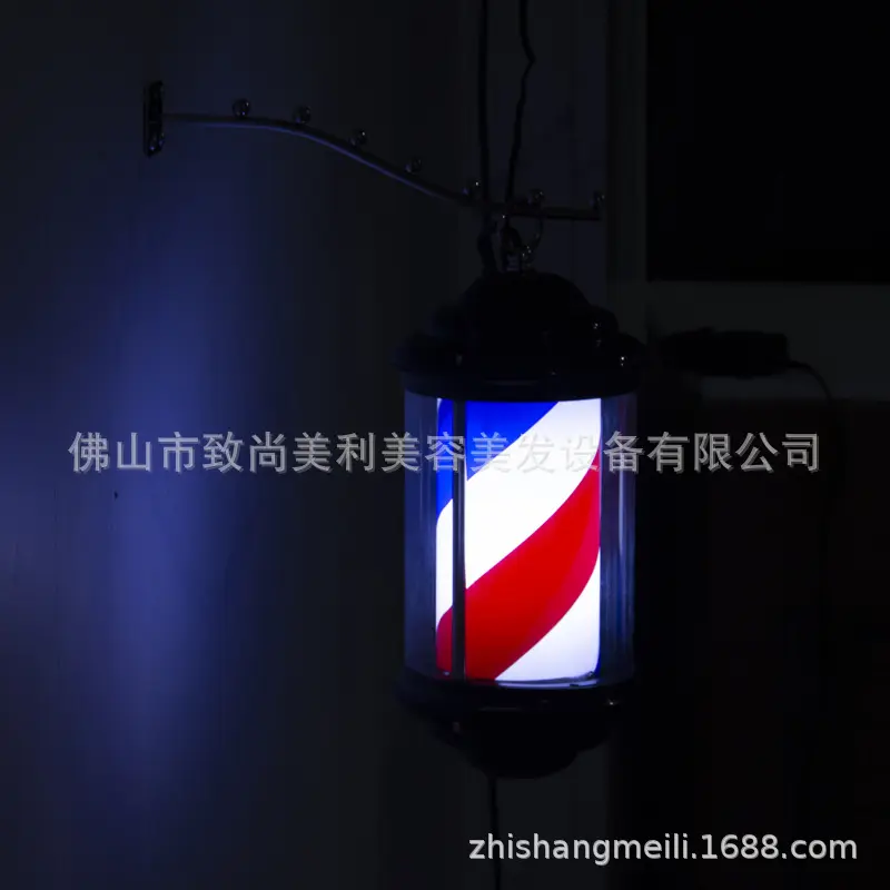 New LED Hair Salon Sign Rotating Light Outdoor Waterproof Wall Mounted Barber Shop Logo Light Vintage Oil Head Rotation Lamp