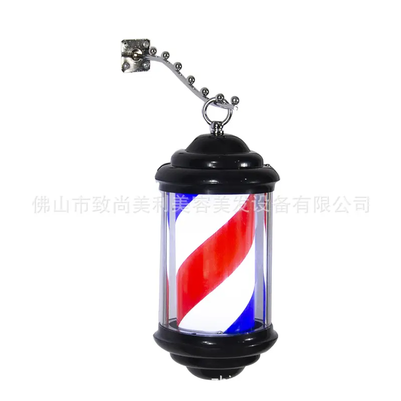 New LED Hair Salon Sign Rotating Light Outdoor Waterproof Wall Mounted Barber Shop Logo Light Vintage Oil Head Rotation Lamp