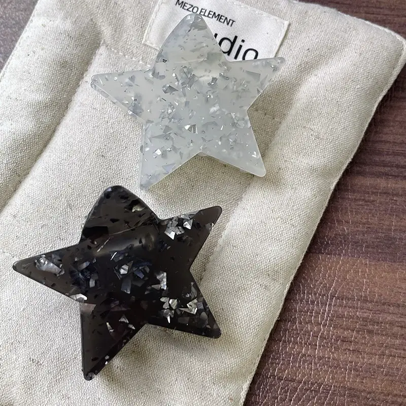Colorful Dopaamine Style Star Shark Clip Women's Sweet Versatile Hair Accessories Professional Salon Partition Fixed Hair Clips