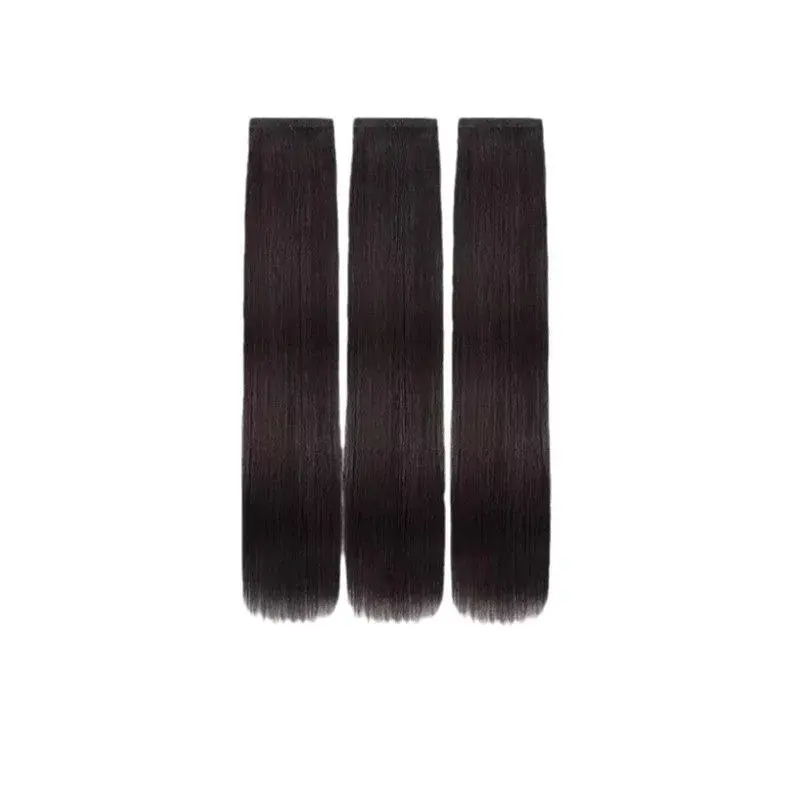 Three-Piece Long Straight Hair Extension Pieces Invisible Traceless Simulation Hair Weave in for Women Hair Loss Shampoo