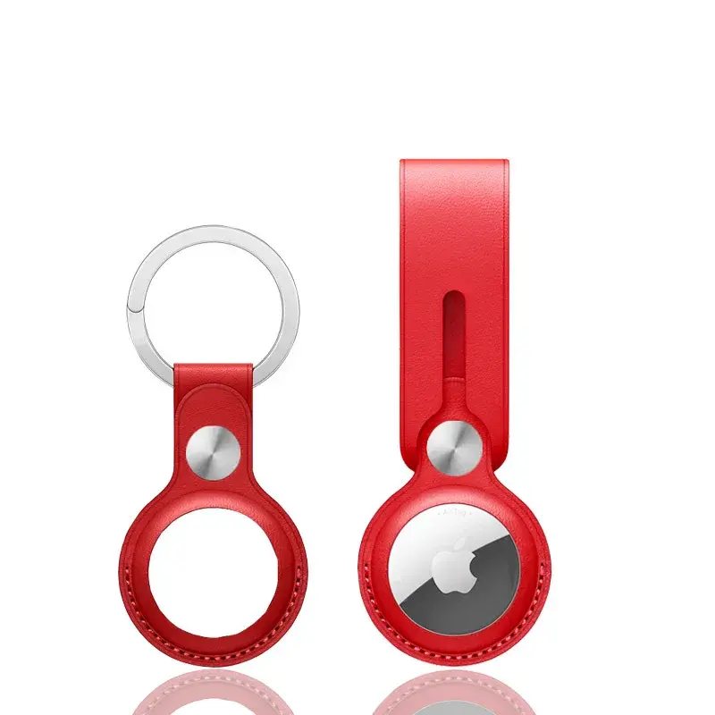 Genuine Top Layer Cowhide Protective Cover for Apple AirTag Tracker Keychain Anti-Loss Device Luxury Leather Phone Case