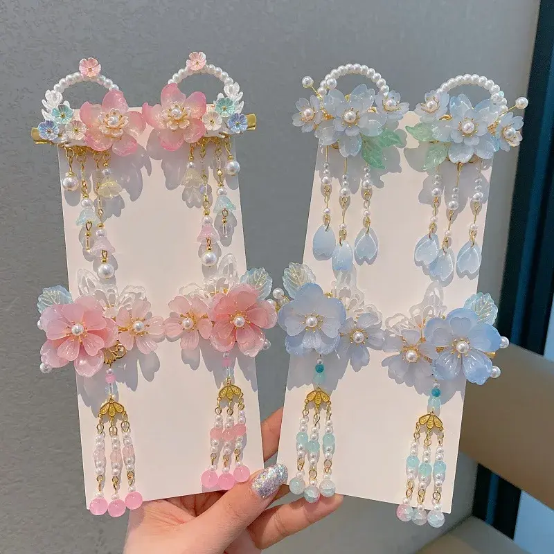 Traditional Chinese Style Hair Clips Girls Forehead Clip Female Children's Headwear Hanfu Hair Accessories Salon Fixation