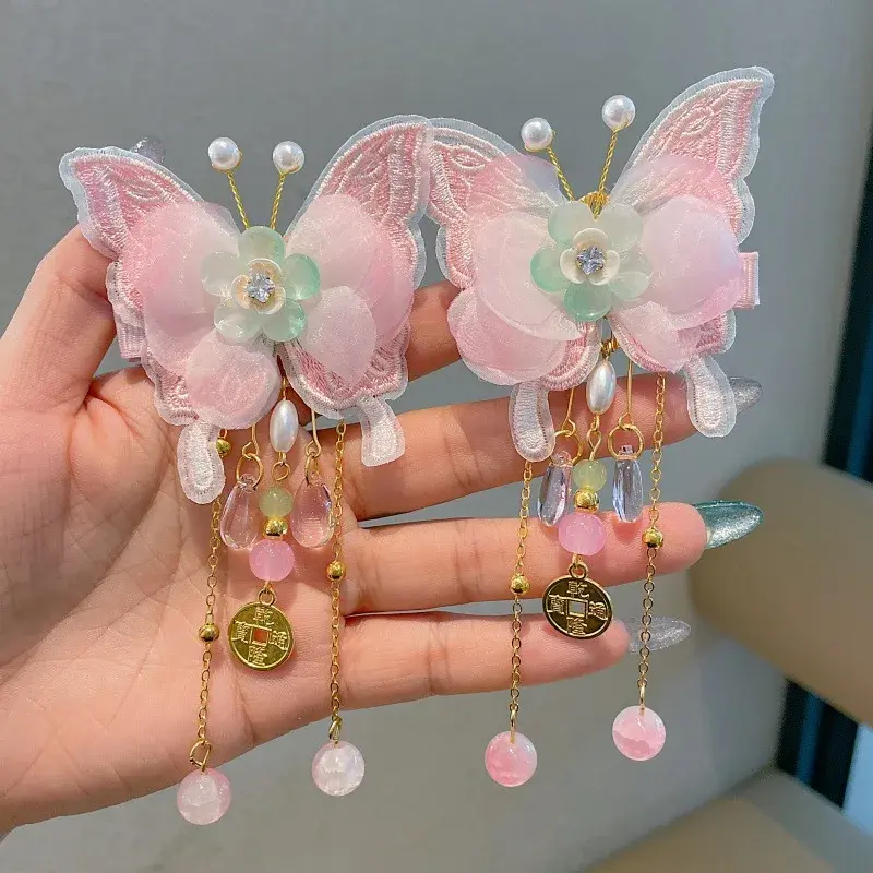 Traditional Chinese Style Hair Clips Girls Forehead Clip Female Children's Headwear Hanfu Hair Accessories Salon Fixation